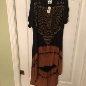Indian, tie-dye, high-lo dress